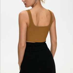 Babaton Sculpt Knit Crop | Size XS | Tan